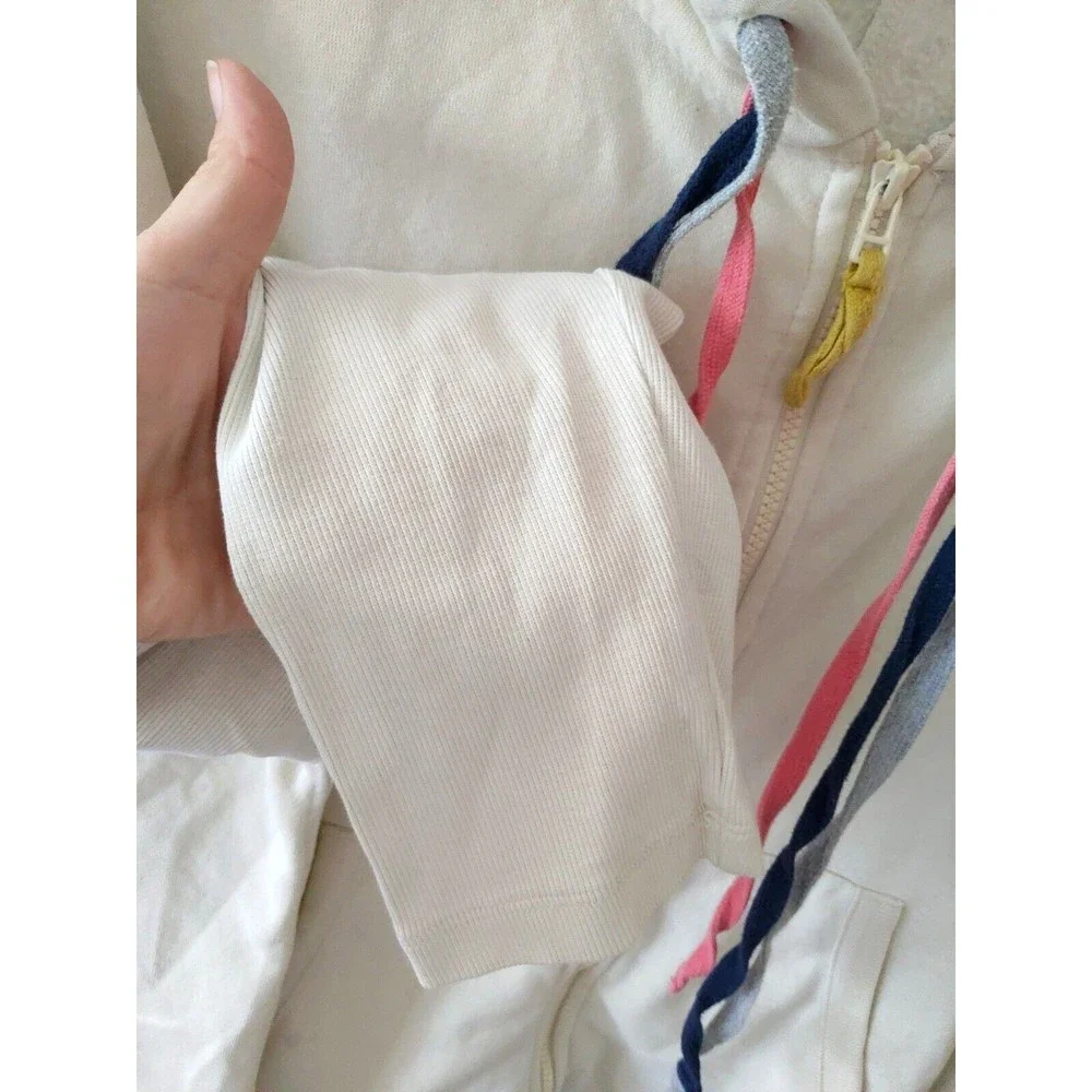 anthropologie saturday sunday Women's White Gray Hoodie Medium Cotton - Picture 6 of 7